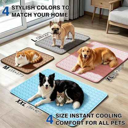 Dog Cooling Mat, Breathable Cooling Mat for Dogs(Q-Max>0.4) Washable Cold Crate Pad Cooling Dog Bed Mats, Non-Slip Dog Cooling Pad, Cats Cooling Mat for Kennels, Crates, Cars, Indoor & Outdoor