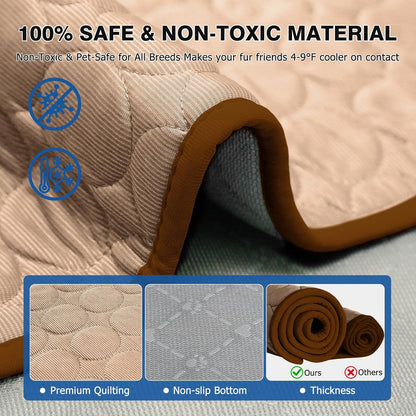 Dog Cooling Mat, Breathable Cooling Mat for Dogs(Q-Max>0.4) Washable Cold Crate Pad Cooling Dog Bed Mats, Non-Slip Dog Cooling Pad, Cats Cooling Mat for Kennels, Crates, Cars, Indoor & Outdoor