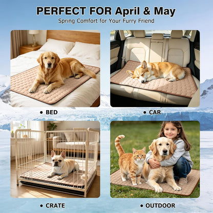 Dog Cooling Mat, Breathable Cooling Mat for Dogs(Q-Max>0.4) Washable Cold Crate Pad Cooling Dog Bed Mats, Non-Slip Dog Cooling Pad, Cats Cooling Mat for Kennels, Crates, Cars, Indoor & Outdoor